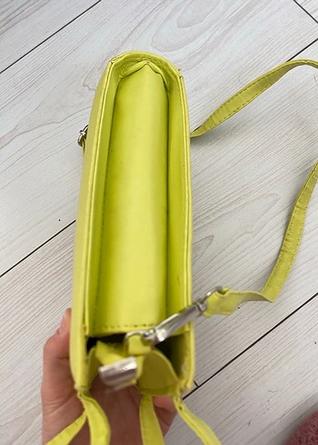 Sarı Deri Kadın Çanta Fermuarlı - Görsel 4