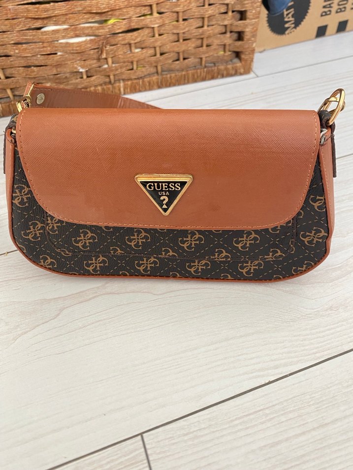 Guess Kahverengi Baskılı Deri Kadın Çanta - Görsel 2