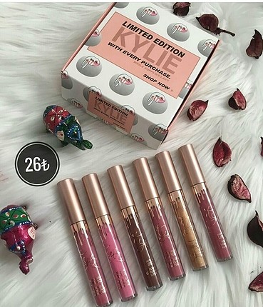 Kylie 6Lı Fırçalı Ruj seti