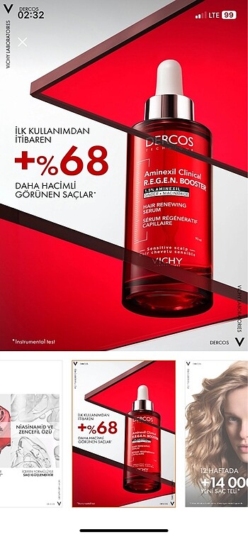 Vichy Saç Dökülmesine Karşı Saç Bakım Serumu - Görsel 5