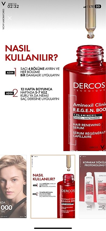 Vichy Saç Dökülmesine Karşı Saç Bakım Serumu - Görsel 7