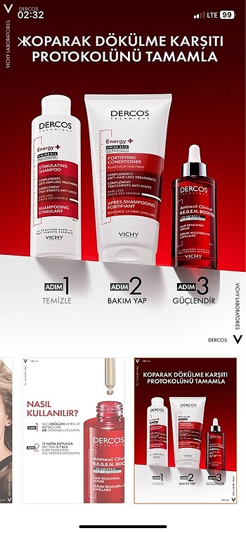 Vichy Saç Dökülmesine Karşı Saç Bakım Serumu - Görsel 8