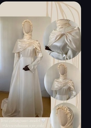 Nikah Elbisesi 
Beyaz Drapeli Uzun Kollu Kadın Abiye - Görsel 6