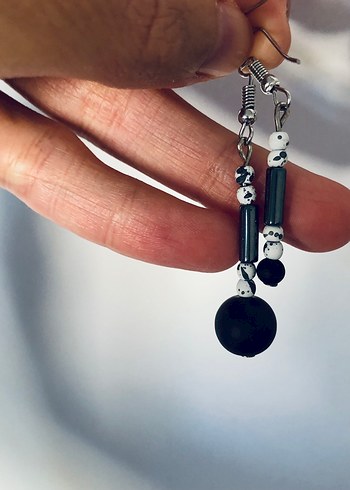  Beden Doğaltaş gotik tarzı küpe (yeni, kullanılmadı)