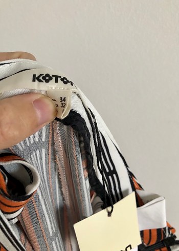 34 Beden Koton çizgili pantolon (yeni etiketli)