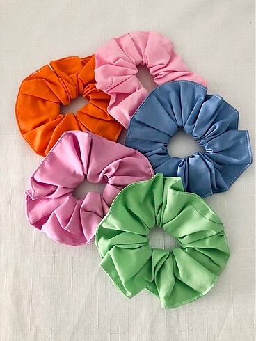 5 adet renkli scrunchie toka (yeni)