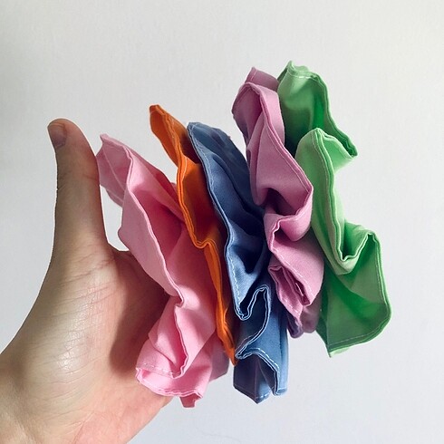 Beden 5 adet renkli scrunchie toka (yeni)