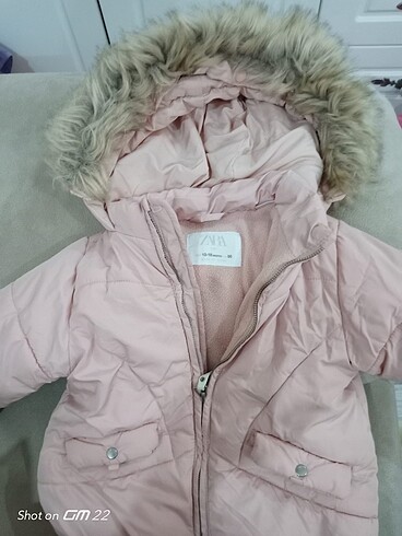 ZARA / kız bebek mont/ 12-18 montla/ 86 cm/pudra