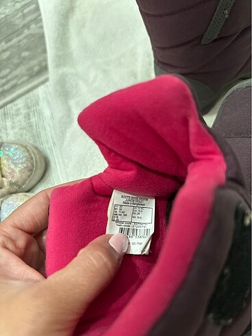 30 Beden Decathlon kız çocuk pembe mürdüm kar botu/ 30 numara