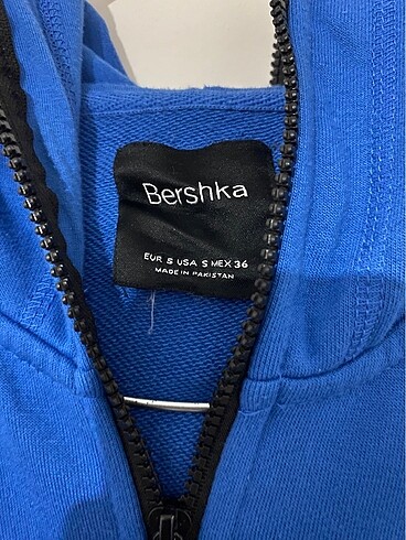 Bershka BERSKHA MAVİ KAPÜŞONLU SWEATSHIRT HIRKA