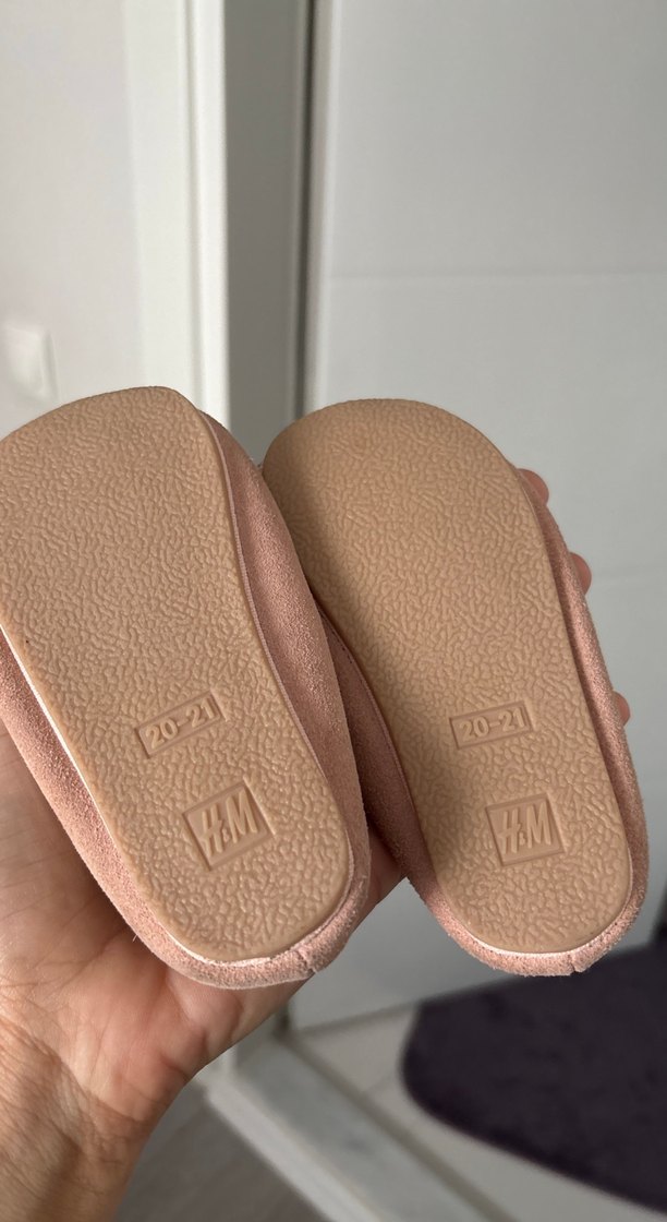 Kız Çocuk Pudra Süet Fiyonklu Babet - Görsel 4