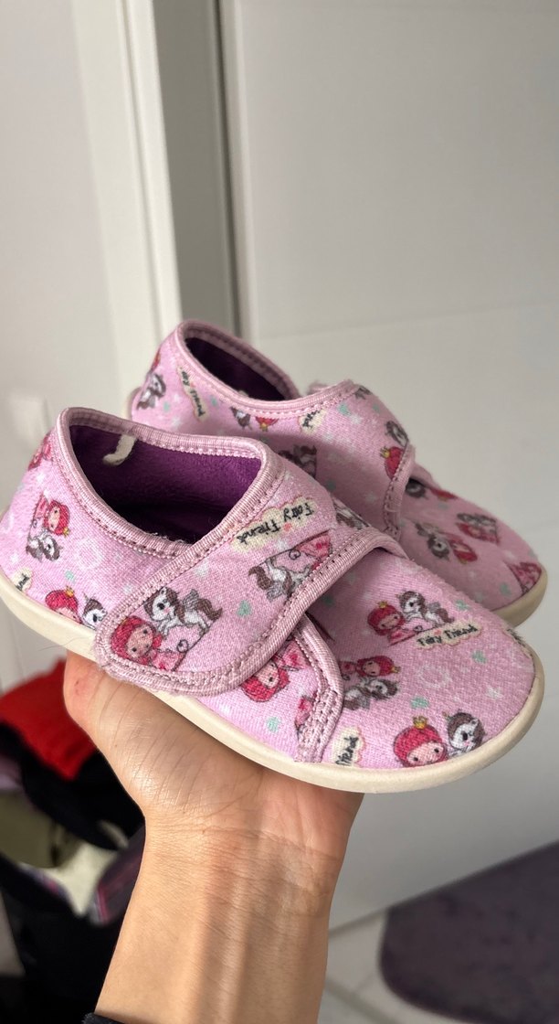 Kız Çocuk Pembe Baskılı Sıcak Terlik - Görsel 2