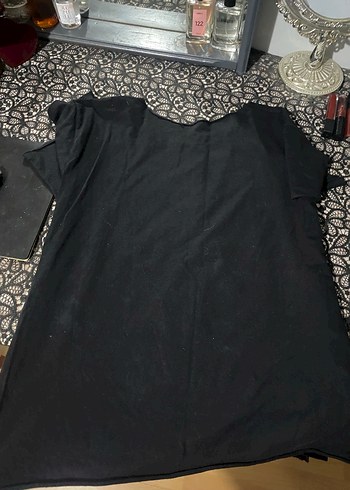 l Beden siyah Renk Him baskılı Siyah Goth Tişörtü
