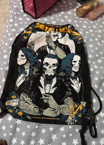 Killstar Gri Baskili Unisex Punk Sirt Cantasi