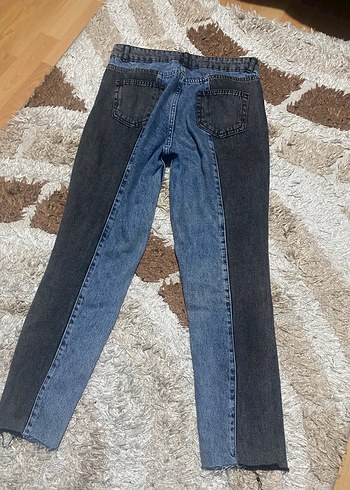 Kadın Gri Mavi Renkli Denim Pantolon - Görsel 3