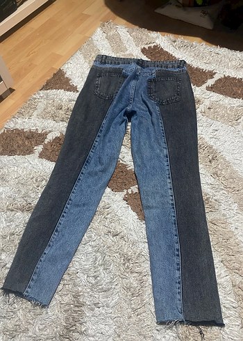 Kadın Gri Mavi Renkli Denim Pantolon - Görsel 2