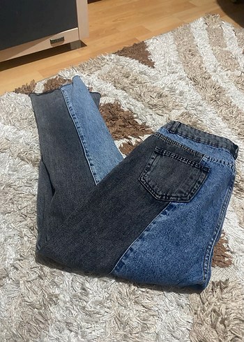Kadın Gri Mavi Renkli Denim Pantolon - Görsel 4