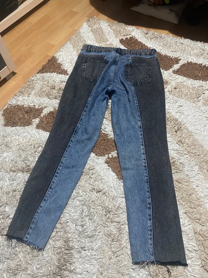 Kadın Gri Mavi Renkli Denim Pantolon - Görsel 2