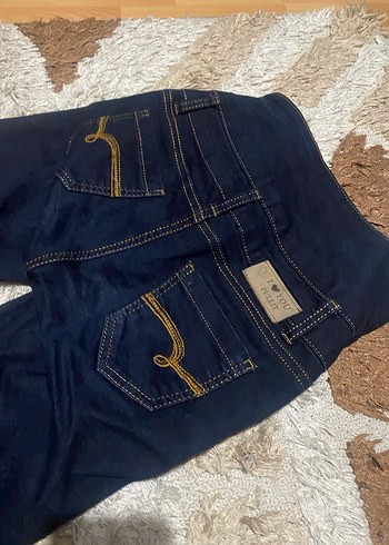 Kadın Lacivert Midi Boy Kot Pantolon - Görsel 4