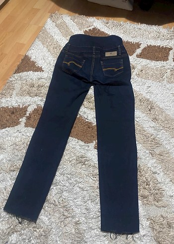 Kadın Lacivert Midi Boy Kot Pantolon - Görsel 3