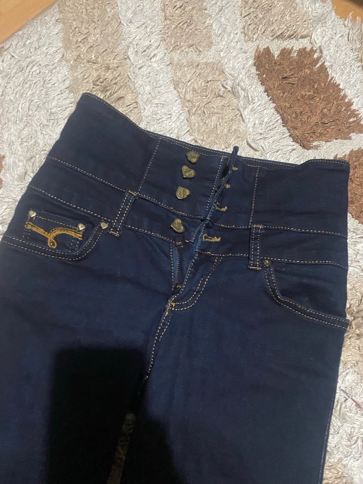 Kadın Lacivert Midi Boy Kot Pantolon - Görsel 2