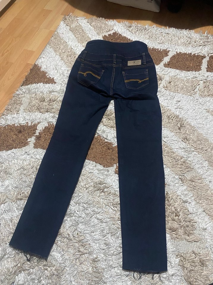 Kadın Lacivert Midi Boy Kot Pantolon - Görsel 3