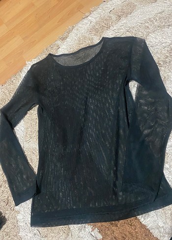 Siyah Uzun Kollu Tül Bluz - Görsel 2