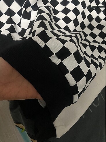 m Beden Damalı sweatshirt