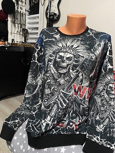xl Beden gri Renk Kurukafa sweatshirt