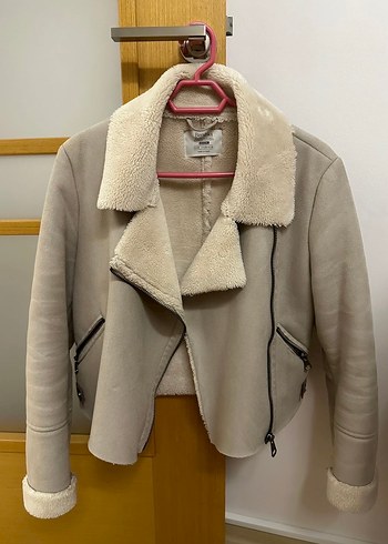 Kürklü Süet Kadın Ceket Bej - Görsel 2