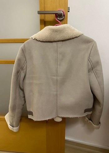 Kürklü Süet Kadın Ceket Bej - Görsel 3