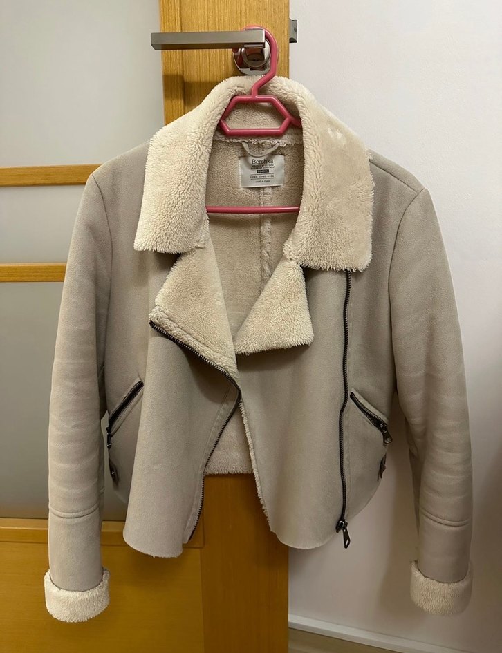 Kürklü Süet Kadın Ceket Bej - Görsel 2