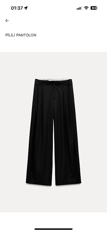 Zara Siyah Pilili pantolon