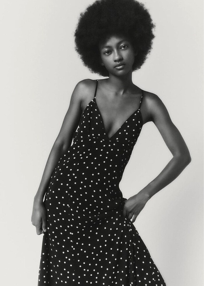 Zara Puantiyeli Maxi Elbise - Görsel 3