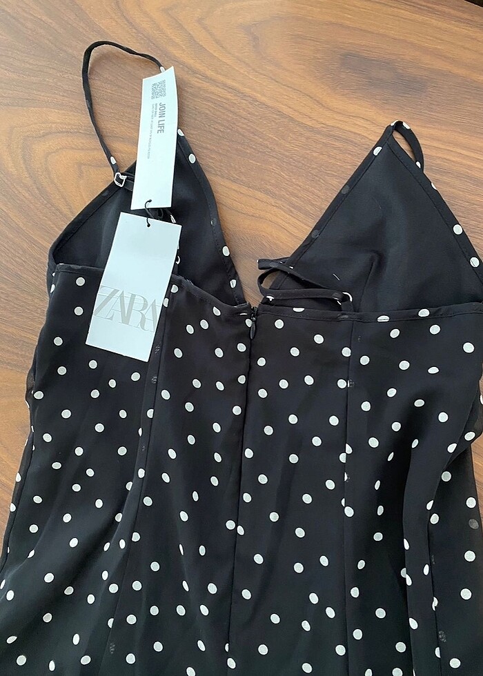 Zara Puantiyeli Maxi Elbise - Görsel 5