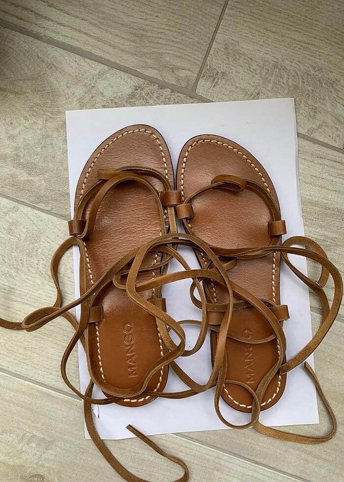 Mango Deri Sandalet - Görsel 3