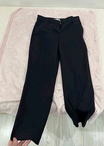 H&M Sik Siyah Genis Paca Pantolon