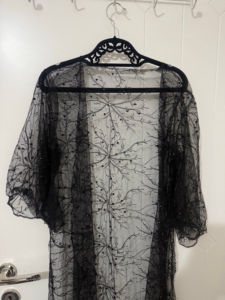 Siyah taşlı hırka - Görsel 5