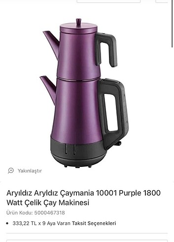 Aryıldız çay makinesi 