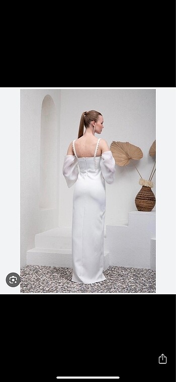 Beyaz nikah nişan elbisesi - Görsel 3