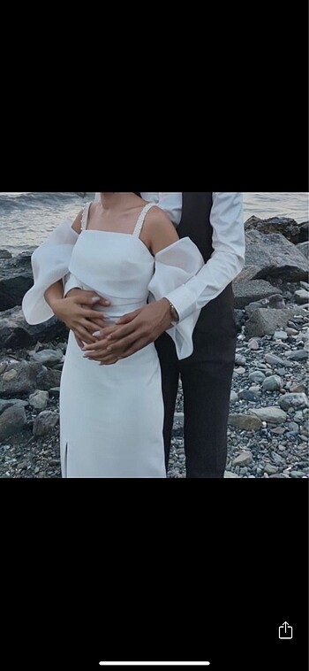 Beyaz nikah nişan elbisesi - Görsel 5