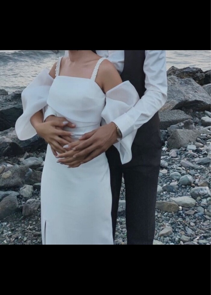 Beyaz nikah nişan elbisesi - Görsel 5