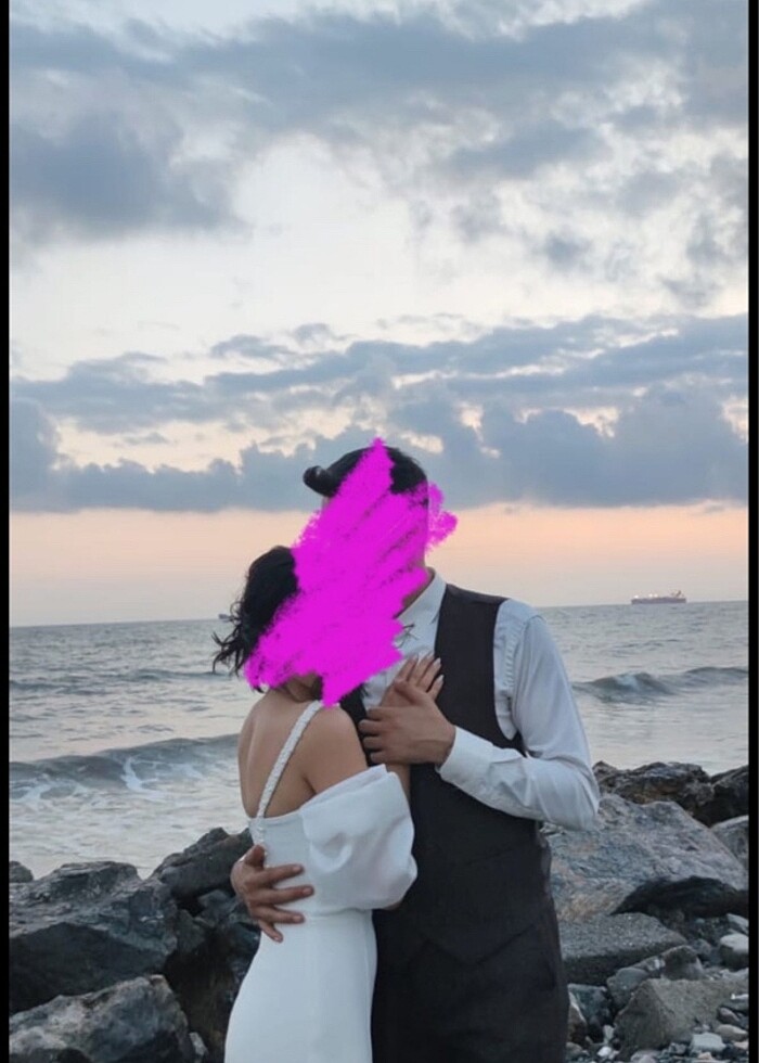 Beyaz nikah nişan elbisesi - Görsel 4