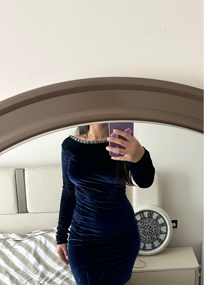 Kadife elbise - Görsel 4