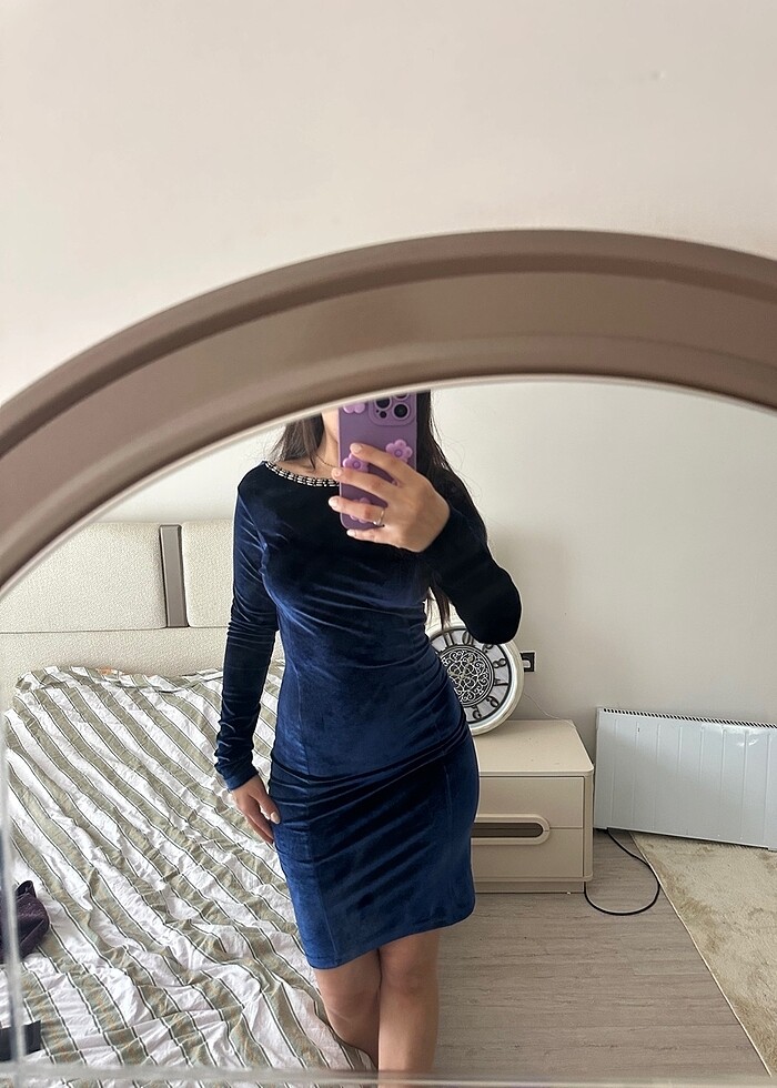 Kadife elbise - Görsel 3