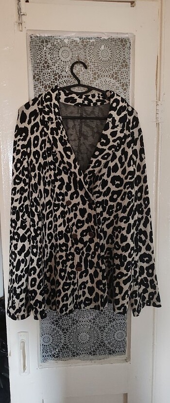 LEOPAR TRİKO OVERSIZE BLAZER CEKET
