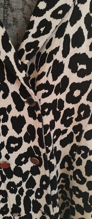 Zara LEOPAR TRİKO OVERSIZE BLAZER CEKET