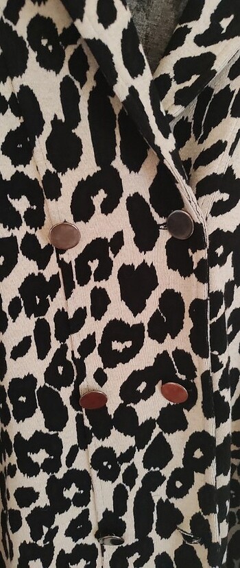 l Beden LEOPAR TRİKO OVERSIZE BLAZER CEKET