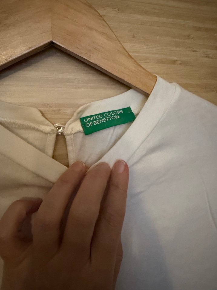 Kadın Beyaz penye Salaş Sweatshirt - Görsel 2