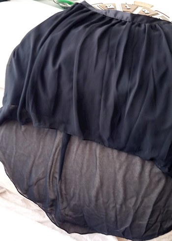 m Beden siyah Renk Kadın Siyah Uzun Dökümlü Gotik Etek üstü tül içi deri önü kıs